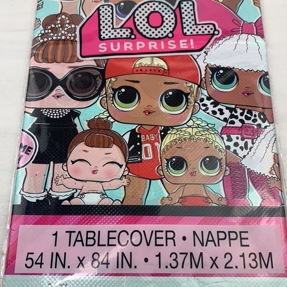 LOL Surprise! Party Tablecloth-Plastic, Multi, 54”x84”, NWT Imported UK - Picture 4 of 5